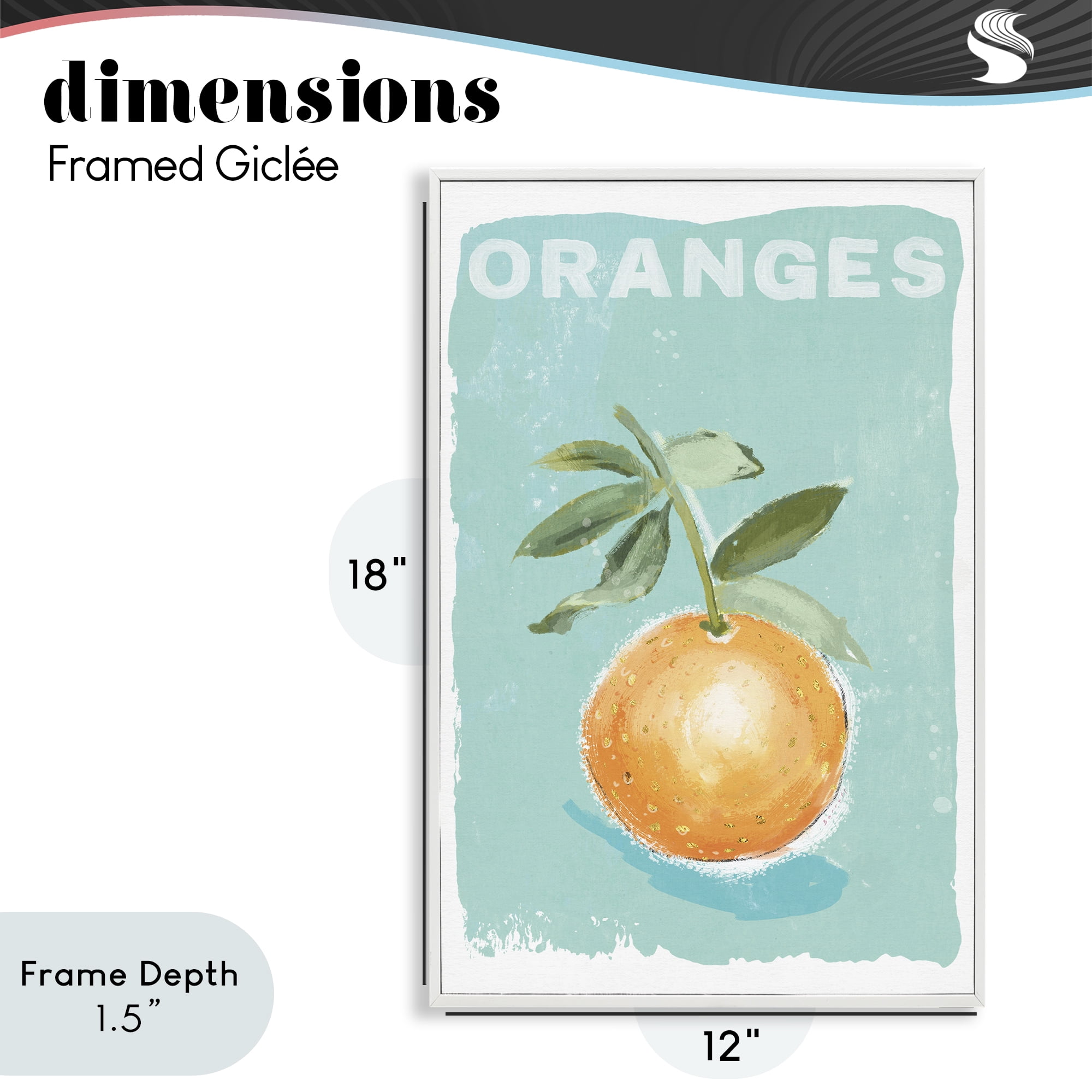 Stupell Industries Orange Twist Motif White Framed Giclee Art, design by Chad Barrett