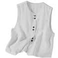 thumbnail image 2 of Women's Dressy Tank Tops Cotton Linen Gauze Sleeveless Spring Summer Tunic Undershirt Top Loose Fit Lightweight Casual Blouses, 2 of 5
