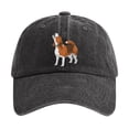 thumbnail image 1 of HJYCHN Womens Hats Washed Denim With Printed Design For Adjustable Unstructured Hat 1946 Mens Baseball Cap Black One Size, 1 of 3
