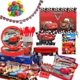 thumbnail image 2 of Disney-decoración para fiesta de cumpleaños con temática de coche, Rayo McQueen de dibujos animados, plato de papel, mantel, globo, suministros para fiesta de Baby Shower, 2 of 4