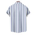 thumbnail image 5 of ZCFZJW Hawaiian Shirts for Men Regular Fit Casual Striped Pattern Print Summer Short Sleeve Button up Graphic Tees Shirt Trendy Holiday Vacation T-Shirt Tops Sky Blue XL, 5 of 5