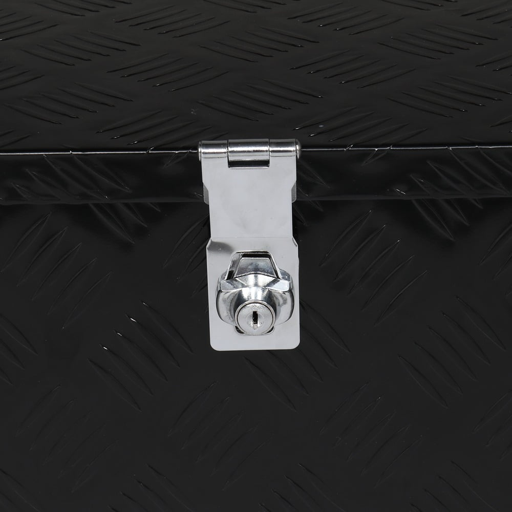 30" Heavy-Duty Aluminum Tool Box with Lock | Secure Storage Chest for Trucks, RVs, ATVs & Garage | Durable Black Powder Coated Finish