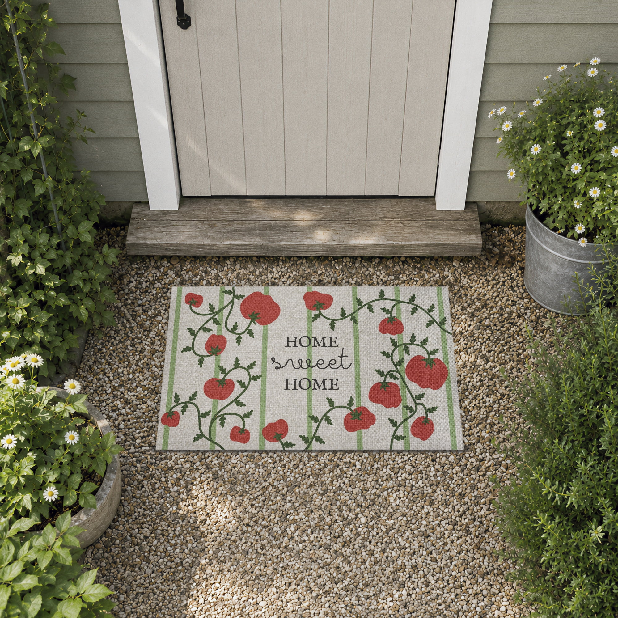 Stupell Industries Sweet Home Striped Tomatoes Printed Outdoor Imitation Sisal Floor Mat, design by Lil' Rue