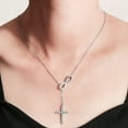 thumbnail image 7 of SFTING Twist Infinity Cross Necklace for Women White Silver Plated Cross Pendant Necklace Faith Cross Gift, 7 of 7
