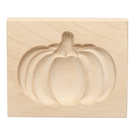 Uxcell Wooden Cookie Mould 3.94" x 3.15" Wooden Cookie Biscuit Mould Pumpkin Carved