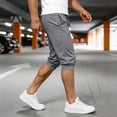 thumbnail image 4 of CQONEPT Mens Sweatpants with Pockets Summer Capris Joggers Loose Fit Athletic Running Trousers with Pockets Gray S, 4 of 7