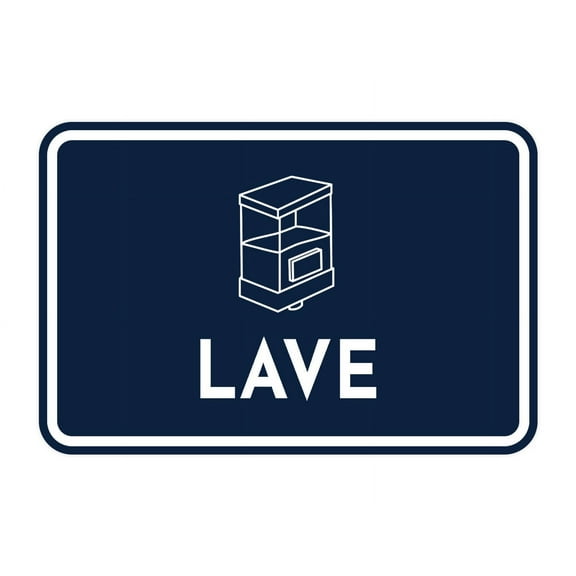 Signs ByLITA Classic Framed Lave Door or Wall Sign Durable ABS Plastic | Laser Engraved | Easy Installation | Elegant Design Sign (Navy Blue / White) - Large