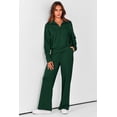 thumbnail image 2 of Conjunto Deportivo Mujer PRETTYGARDEN Sudadera con Media Cremallera y Pantalón Palazzo de Pierna Ancha - M, 2 of 7