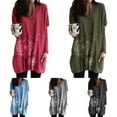 thumbnail image 3 of Gvmfive Women's Side Pockets Long Sleeve Round Neck Pullover Casual Tunic Tops, 3 of 4