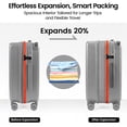 thumbnail image 2 of New York Xpress 20" Carry on Luggage,PC Hardside Expandable Suitcase with Silent Wheels & Aluminum Wide Handle,TSA-Approved, Silver - LP13803, 2 of 11