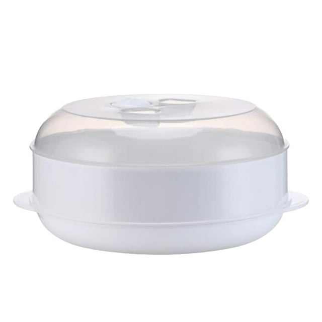 Steamer Basket Dim Sum Steamed Rack Microwave Oven Special Box Kitchen Steamer Heats Up With Cover For Food Fish (Single Layer)