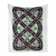 thumbnail image 1 of Scotland Soft Flannel Fleece Blanket, Celtic Traditional Royal Pattern with Flowers Thistle Culture Ornamental Art, Cozy Plush for Indoor and Outdoor Use, 60" x 80", Pink Black Green, by Ambesonne, 1 of 6