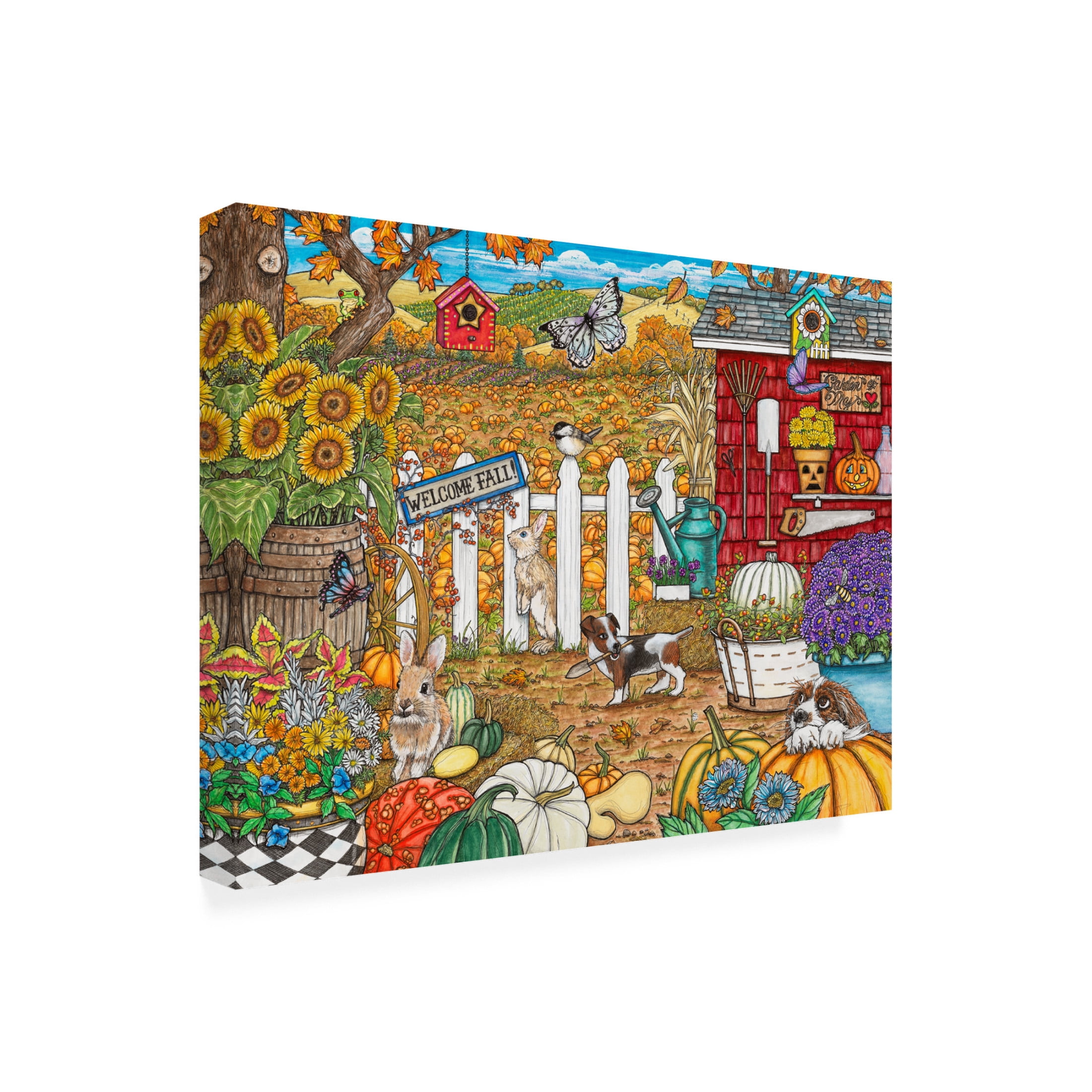 Canvas Wall Art - Kathy Kehoe Bambeck 'Welcome Fall' Wall Art for Living Room, Bedroom, or Office Décor by Trademark Fine Art - 24 x 18 Inches
