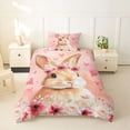 thumbnail image 2 of Erosebridal Kawaii Rabbit Twin Bedding For Kids,Love Heart Flowers Duvet Cover Set For Girls,Pink Reversible,2pcs,No Comforter, 2 of 5