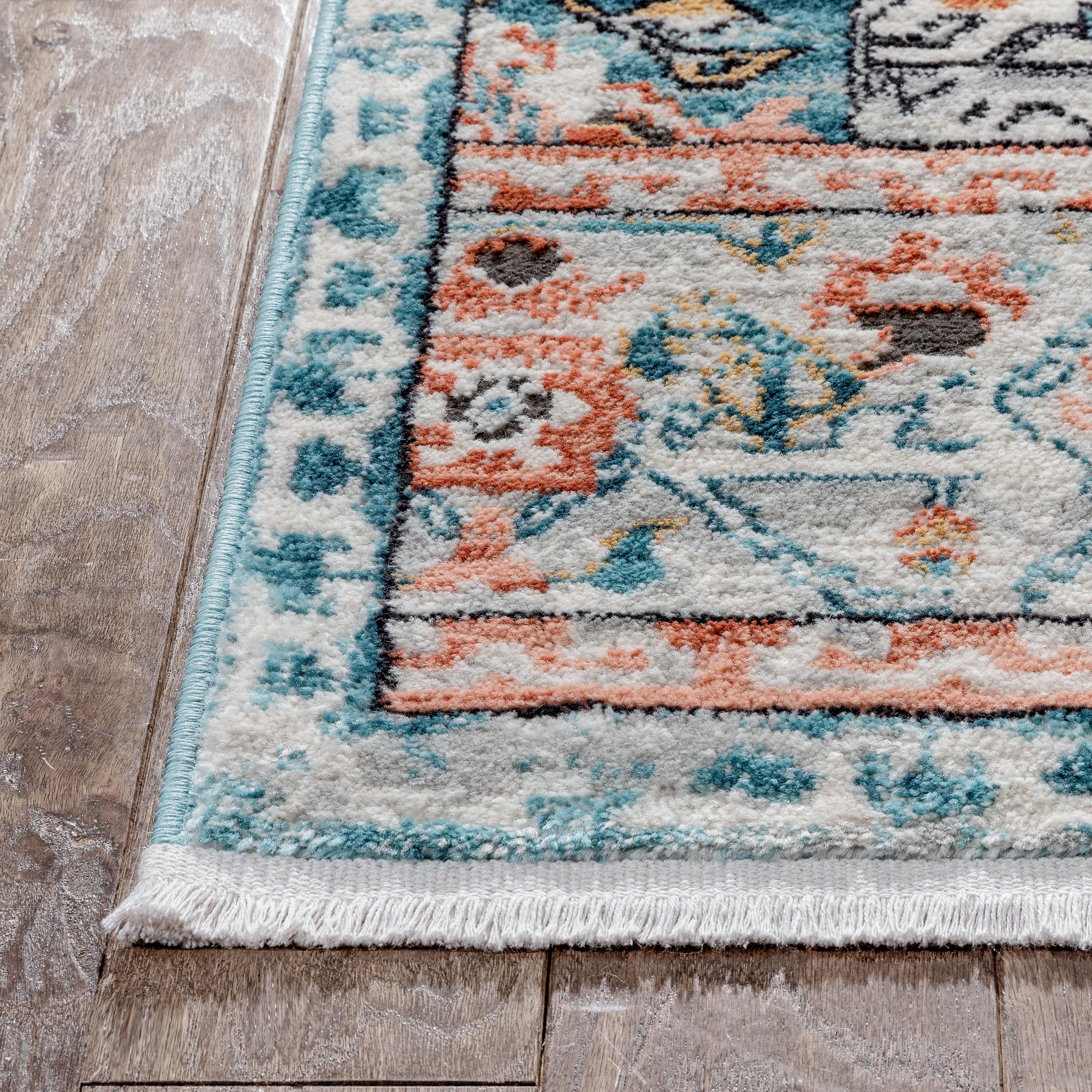 Well Woven Indira Manor Vintage Bohemian Medallion Oriental Blue 5'3" x 7'3" Area Rug