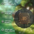 thumbnail image 2 of Stylish Metal Hanging Wind Spinner with Concentric Wave Patterns - Elegant Black & Gold Design for Yard & Garden Decor, 2 of 6