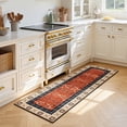 thumbnail image 5 of 2'x6' Runner Rug, Yamaziot Washable Rug Runner for Hallway, Non Slip Laundry Room Mat Kitchen Floor Carpet, Persian Boho Orange, 5 of 8