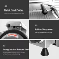 thumbnail image 4 of Frozen Meat Cheese Deli Slicer Machine 210W with 8.5" Blade, 0-1/2" Adjustable Thickness Semi-Auto, 4 of 10