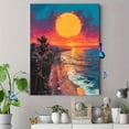 thumbnail image 4 of Sunset Beach Coastal Canvas Print/Wall Art，Perfect for Living Room，Bathroom，Office，Hotel Decoration, 4 of 8