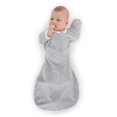 thumbnail image 2 of SwaddleDesigns Transitional Swaddle Sack with Arms Up Half-Length Sleeves and Mitten Cuffs, Medium, 3-6 Months, 14-21 lb, Heathered Gray (Arms Up Swaddle, Transition Swaddle Sleep Sack), 2 of 4