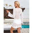 thumbnail image 5 of Swimsuit Cover Up for Women Sexy Hollow Out Stafish V-Neck Long Sleeve Beach Cover Up Mesh Crochet Swim Bathing Suit Cover Ups Shermie, 5 of 6
