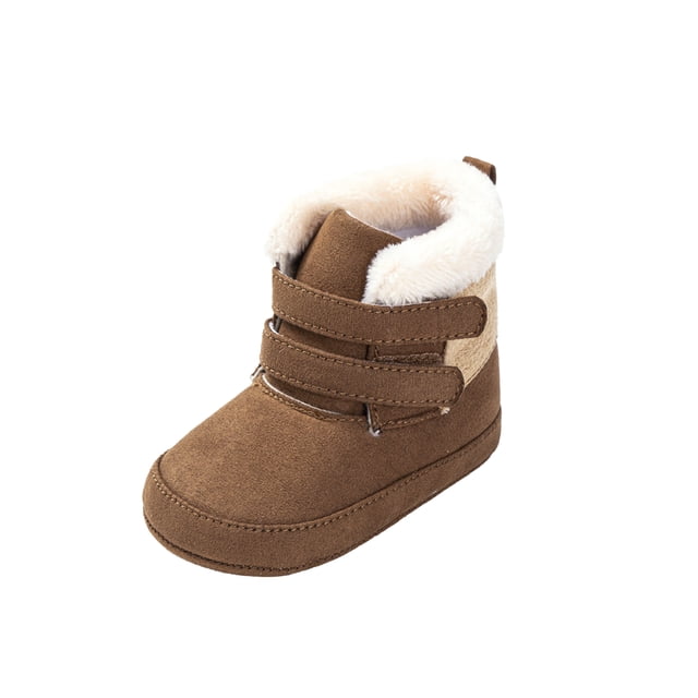 FOCUSNORM Baby Cotton Boots with Non-slip Bottom Thick Warm Soft Sole