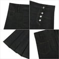 thumbnail image 3 of Girls Casual Denim Skirt Midi Pleated Buttons A-Line Over-Knee with Pocket 3-12Years, 3 of 5