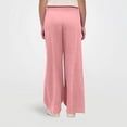 thumbnail image 3 of Nestiefly Womens Elastic High Waisted Palazzo Pants Casual Wide Leg Long Lounge Pant Trousers with Pocket Pink XL, 3 of 6