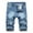 Blue, variant on Zipper Elastic Slim Fit Shorts Jeans Mens Casual Denim Shorts Plus Size Wrap Ripped Short Jeans Men's Mid-length Pants Spring