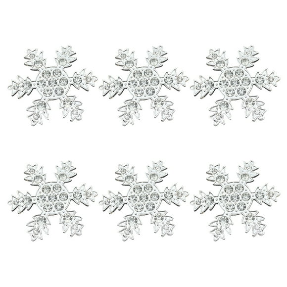 6pcs Silver Snowflake Design Serviette Anneaux Mousseux Serviette Boucles Métal Serviette Détenteurs Noël Dîner Table Mise Décoration pour Table de Fête de Noël