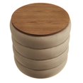 thumbnail image 4 of Ottoman Accent Chair, Taupe Gray, Velvet, Living Kitchen Cafe Bistro Hospitality Restaurant, Modern Contemporary Boutique HB36662, 4 of 9
