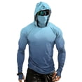 thumbnail image 3 of Trgacdwlo S-4XL Gradient Mens UPF 50+ Sun Protection Hoodie Raglan Long Sleeve Thumb Hole Mens Rash Guard with Face Mask Fishing Shirt Men, 3 of 10