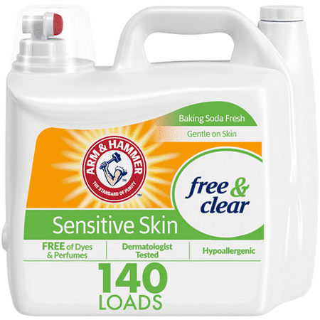 Arm & Hammer Sensitive Skin Free & Clear, 140 Loads Liquid Laundry Detergent, 210 Fl