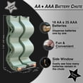 thumbnail image 2 of Goulotte pour Piles AA et AAA, Organisateur et Distributeur de Piles Mural avec Conception FIFO Sans Bourrage, Contient 18 Piles AA et 25 Piles AAA – Vert, 2 of 5