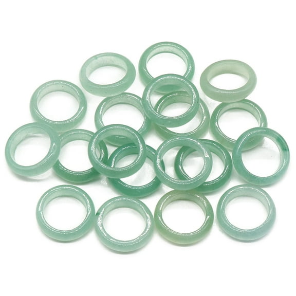 Natural Green Aventurine Plain Band Rings Inner Diameter: 18~20mm