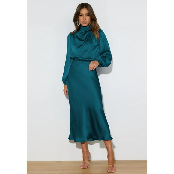 Vestido elegante de satén para mujer, vestido de cóctel, vestidos de fiesta, vestidos largos.