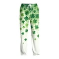 thumbnail image 3 of Fabrcox St. Patrick's Day Pajama Pants Men Slim Fit Elastic Waist Drawstring Green Shamrocks Print Mens Pajamas Bottoms Casual Soft Wide Leg Sleepwear Pants, 3 of 6