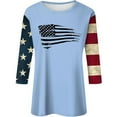 thumbnail image 4 of Aloohaidyvio 3/4 Sleeve Shirts for Women,3/4 Sleeve Patriotic Shirts for Women Dressy Tunic Tops Round Neck Loose Fit Pullover Blouses & Basic Tees, 4 of 5