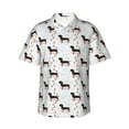 thumbnail image 2 of Goofa Dachshund Dog Hawaiian Shirt for Men, Unisex Summer Beach Casual Short Sleeve Button Down Shirts,Aloha Tropical Floral print shirt-XX-Large, 2 of 9