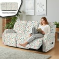 thumbnail image 4 of ZIATUBLES 3 Seater Recliner Sofa Covers Set of 8, Reclining Couch Slipcovers Stretch Recliner Covers with Storage Pocket, Soft Fitted Furniture Protector Slipcovers, Tulip Flower, 4 of 9