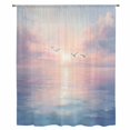 thumbnail image 2 of Ocean Seagull Sheer Curtains 72 Inches Long, Pink Blue Sunset Clouds Gradient Landscape Light Filering Curtains, Breathable Simi Curtain Privacy Drapes for Living Room Bedroom Window Treatment, 2 of 9