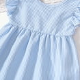 thumbnail image 6 of 12 Months Baby Girls Clothes 18 Months Baby Girls Dress Toddler Girls Sleeveless Dress Solid Color Stripe Dress Blue, 6 of 7