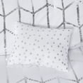 thumbnail image 3 of Raina Metallic Printed Comforter Set - White/Silver, Soft Brushed Microfiber, 100% Polyester, Includes Comforter & Pillow Shams, Luxurious & Cozy Bedding for Modern Bedrooms, 3 of 4