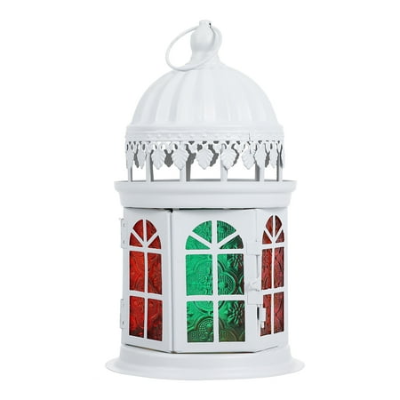 

Hemoton Moroccan Style Colorful Glass Candle Holder Pendant Lamp Decoration Ornament