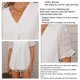 thumbnail image 5 of V-hals trui, cómoda blusa casual de gasa zijdeachtige dagelijkse con korte mouwen para damasblanco L Ccdes No se aplica, 5 of 6