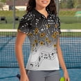 thumbnail image 3 of Whosucclay Music Notes Sunflowers Elastic Women Zip Golf Shirts, Polyester Polo Shirts Moisture Wicking Easy Match Tennis Shirts for Outdoor Bowling Travel Size X-Large, 3 of 10