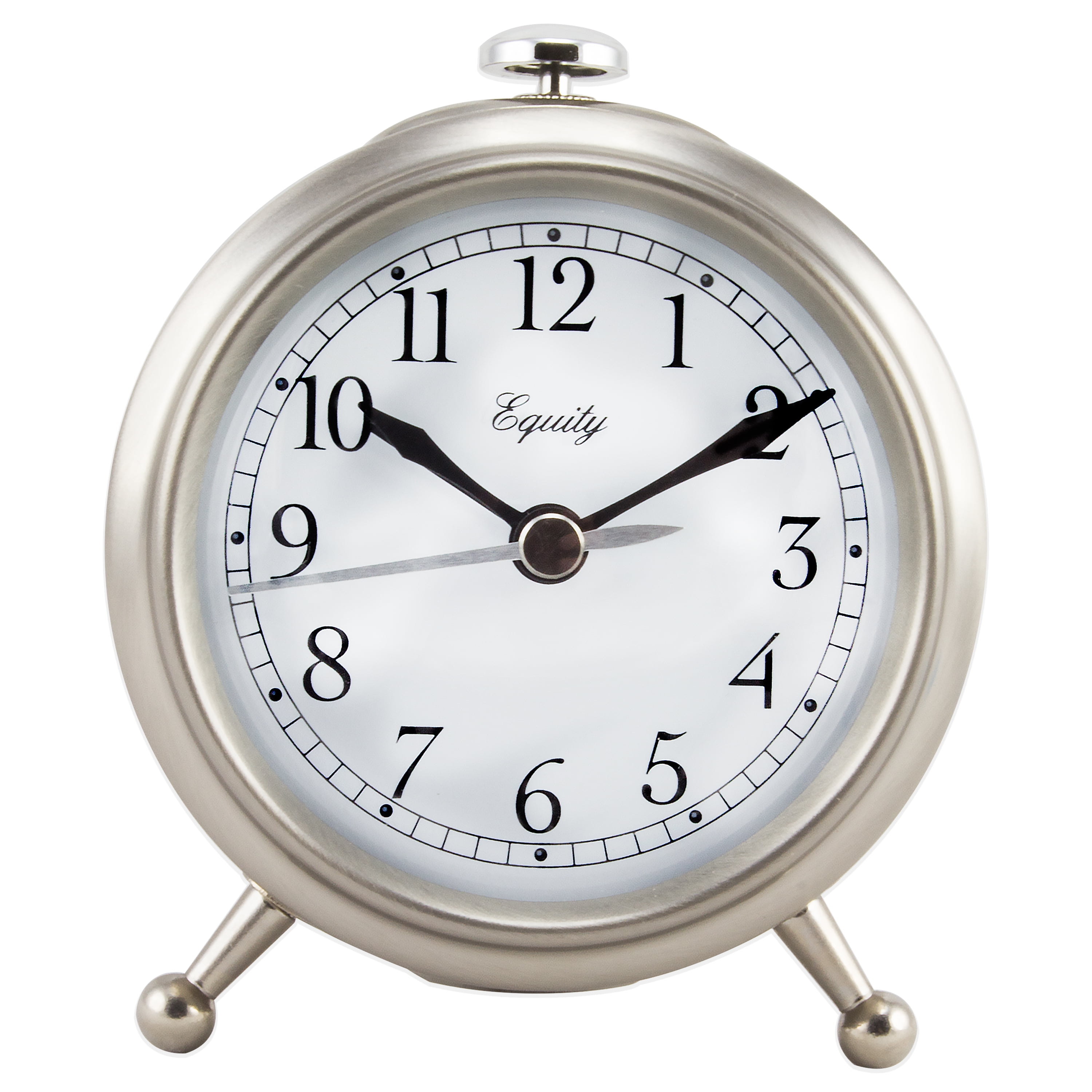 Equity By La Crosse Small Metal Analog Alarm Clock, 25655