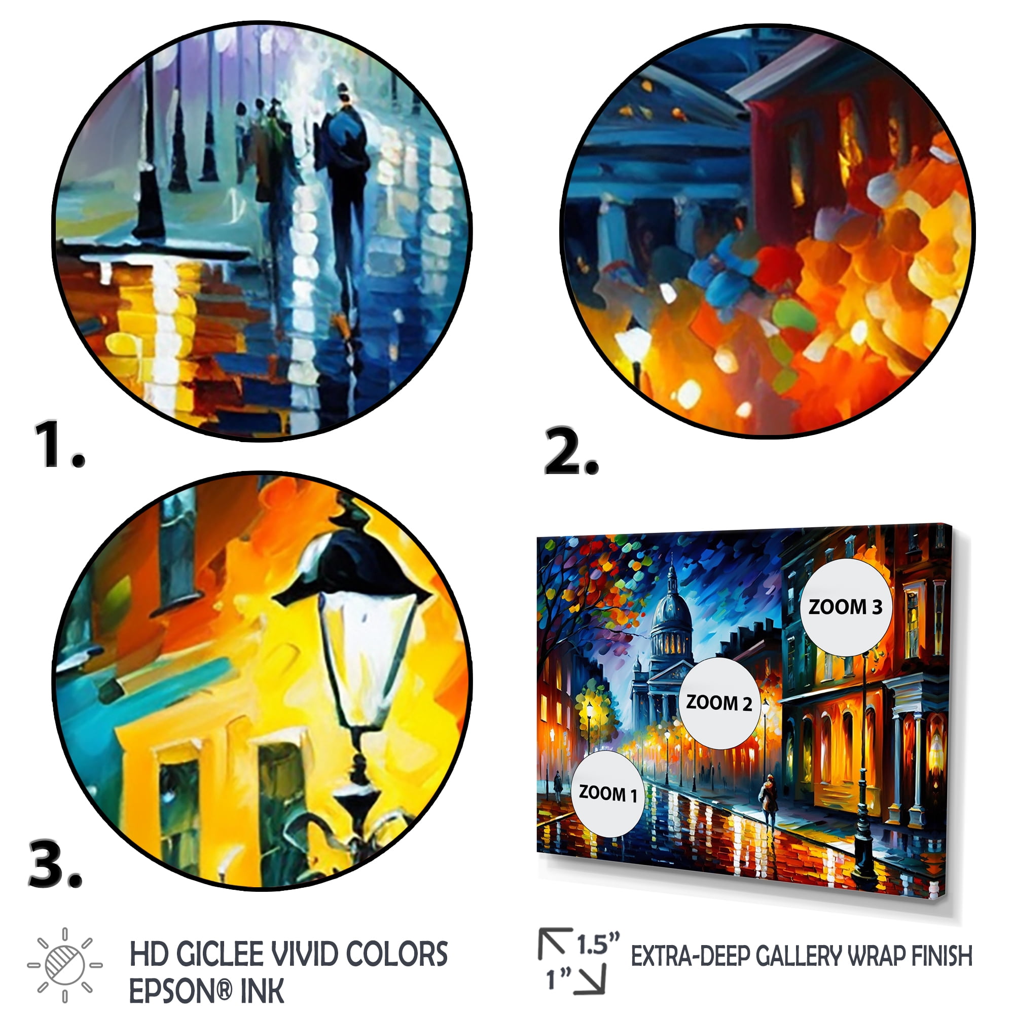 Designart Colorful Montreal City II Canvas Wall Art