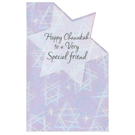 Star Punch Die Cut - Freedom Greetings Die Cut Stars with Glitter: Friend Hanukkah Card