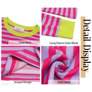 Fantaslook Striped Long Sleeve Shirts for Women Crewneck Tunic Tops Color Block Blouses Fall Pullover